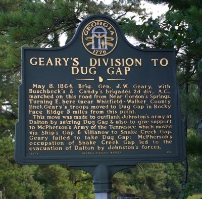 Geary's Division to Dug Gap Marker image. Click for full size.