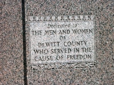 In Memoriam - - DeWitt County Clinton, Illinois War Memorial Marker. Click for full size. In Memoriam - - DeWitt County Clinton, Illinois War Memorial Marker image. Click for full size.
