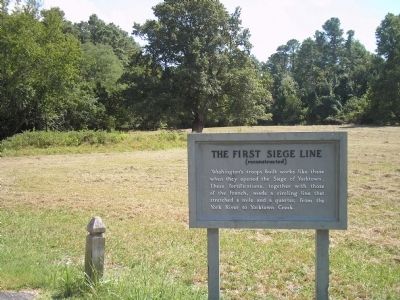 Marker on the Yorktown Battlefield. Click for full size. Marker on the Yorktown Battlefield image. Click for full size.