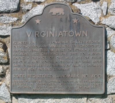 Virginiatown Marker image. Click for full size.