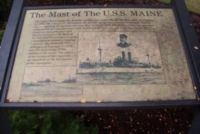 Mast of the USS Maine Marker. Click for full size. Mast of the USS Maine Marker image. Click for full size.