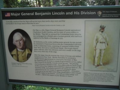 Major General Benjamin Lincoln and His Division Marker image. Click for full size.