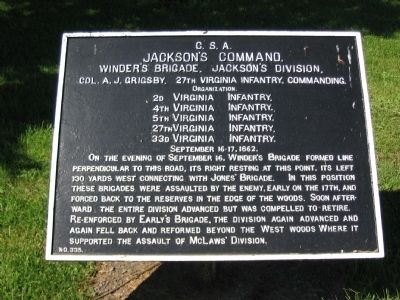 Winder's Brigade Tablet. Click for full size. Winder's Brigade Tablet image. Click for full size.