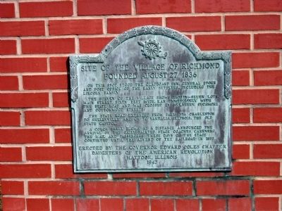Site of The Village of Richmond Marker image. Click for full size.