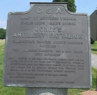 Jones's Artillery Battalion Tablet image. Click for full size.