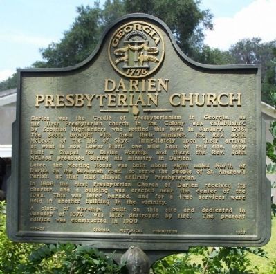 Darien Presbyterian Church Marker. Click for full size. Darien Presbyterian Church Marker image. Click for full size.