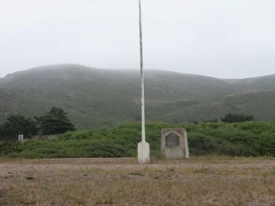 Portola Camp Marker Base and Flag Pole image. Click for full size.