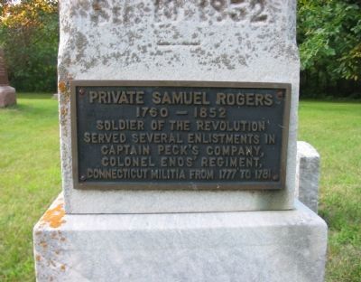 Private Samuel Rogers Plaque image. Click for full size.