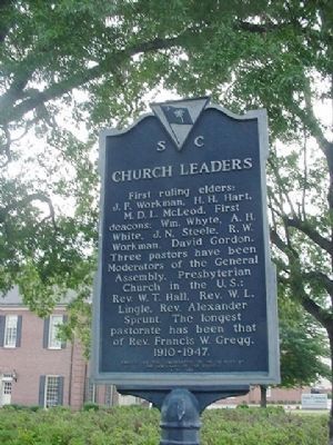 (First Presbyterian) Church Leaders Marker image. Click for full size.