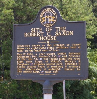 Site of the Robt. C. Saxon House Marker. Click for full size. Site of the Robt. C. Saxon House Marker image. Click for full size.