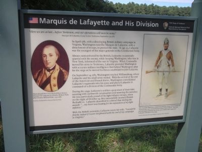 Marquis de Lafayette and His Division Marker. Click for full size. Marquis de Lafayette and His Division Marker image. Click for full size.