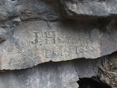More initials carved in rock.. Click for full size. More initials carved in rock. image. Click for full size.