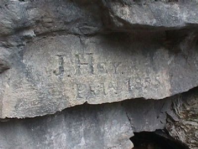 More initials carved in rock. image. Click for full size.