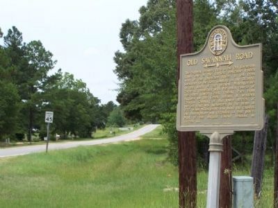 Old Savannah Road Marker, looking westward on Old River Road. Click for full size. Old Savannah Road Marker, looking westward on Old River Road image. Click for full size.
