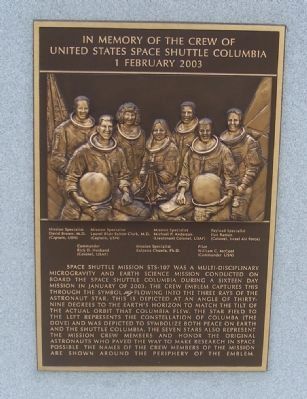 United States Space Shuttle Columbia Marker (reverse) image. Click for full size.