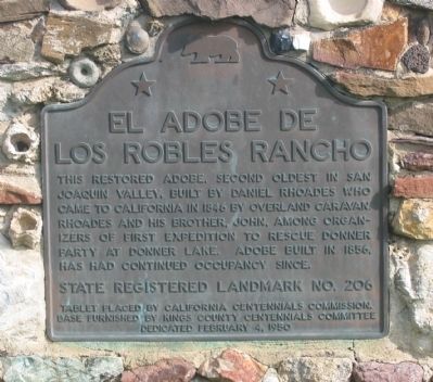 El Adobe de Los Robles Ranchos Marker image. Click for full size.