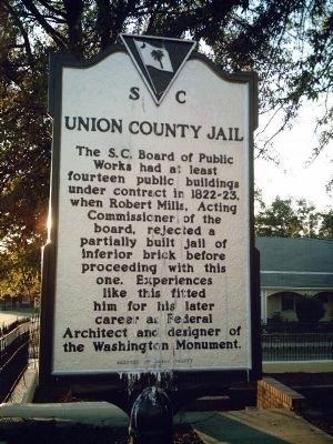 Union County Jail Marker - Front image. Click for full size.