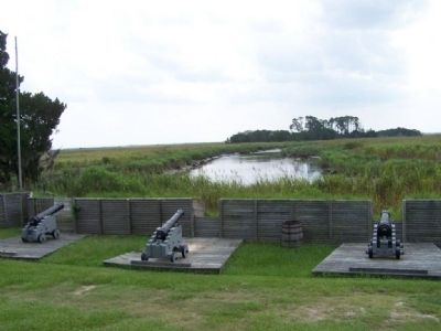 Fort King George along the Darien River. Click for full size. Fort King George along the Darien River image. Click for full size.