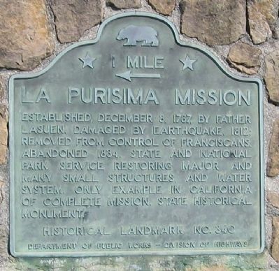La Purisima Mission - 1 Mile Marker image. Click for full size.