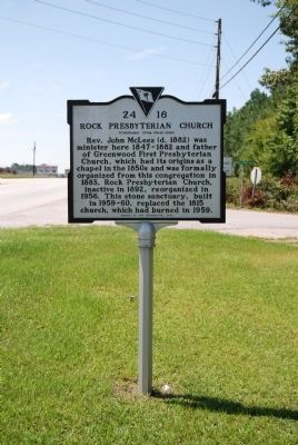 Rock Presbyterian Church Marker - Reverse. Click for full size. Rock Presbyterian Church Marker - Reverse image. Click for full size.
