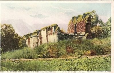 Vintage Postcard of Mission Ruins Prior to Restoration image. Click for full size.