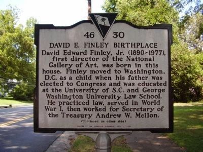 David E. Finley Birthplace Marker </b>(front) image. Click for full size.