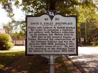 David E. Finley Birthplace Marker </b>(reverse) image. Click for full size.