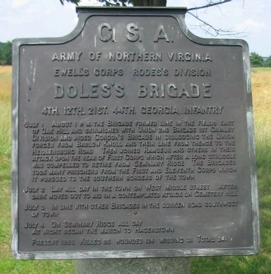 Doles's Brigade Tablet. Click for full size. Doles's Brigade Tablet image. Click for full size.