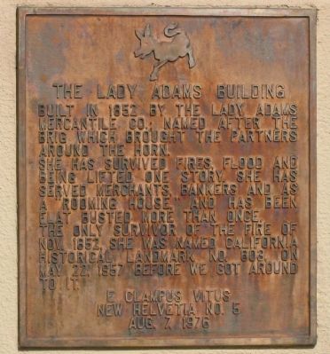 Lady Adams Building Marker image. Click for full size.