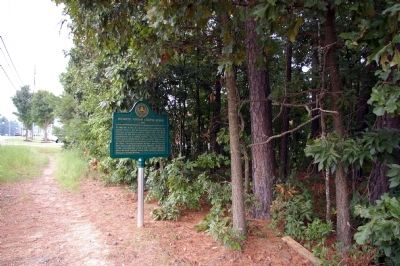 Nesbitt-Union Chapel Ruins Marker alongside Powder Springs Road. Click for full size. Nesbitt-Union Chapel Ruins Marker alongside Powder Springs Road image. Click for full size.