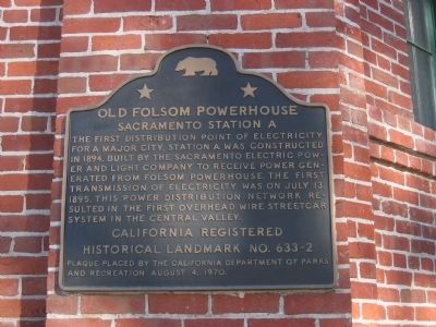 Old Folsom Powerhouse Marker image. Click for full size.