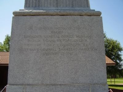Battle of Cowpens Monument -<br>North Inscription image. Click for full size.