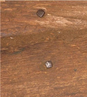 Square Nails in Floor Boards image. Click for full size.