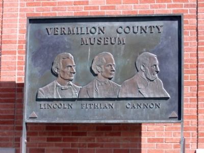 Bronze Plate at Side of  Vermilion County Museum Building. image. Click for full size.