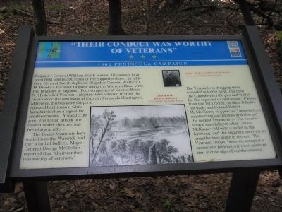 "Their Conduct was Worthy of Veterans" Marker. Click for full size. "Their Conduct was Worthy of Veterans" Marker image. Click for full size.