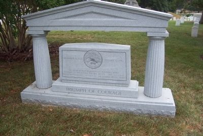 Battle of the Bulge Monument - Triumph of Courage Marker. Click for full size. Battle of the Bulge Monument - Triumph of Courage Marker image. Click for full size.