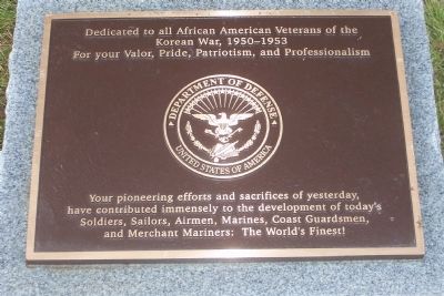 African American Veterans of the Korean War, 1950-1953 Marker image. Click for full size.