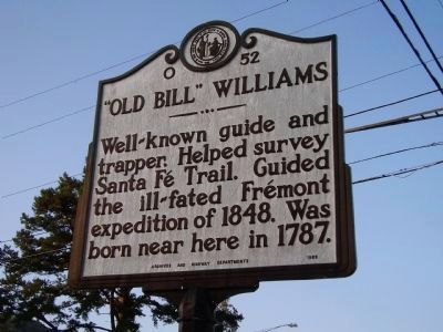 "Old Bill" Williams Marker. Click for full size. "Old Bill" Williams Marker image. Click for full size.