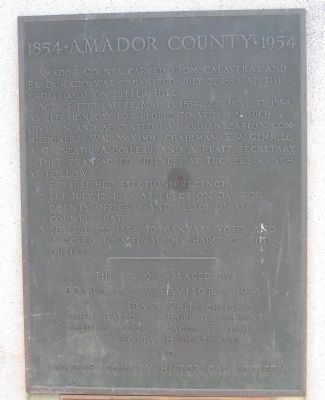 1854  Amador County  1954 Marker image. Click for full size.