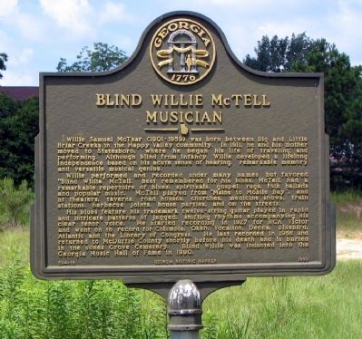 Blind Willie McTell Marker image. Click for full size.