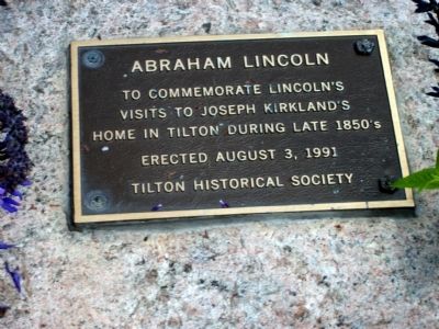 Abraham Lincoln in Tilton, Illinois Marker. Click for full size. Abraham Lincoln in Tilton, Illinois Marker image. Click for full size.