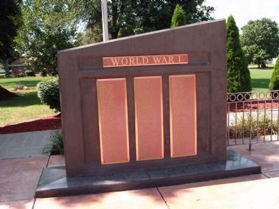 World War I - - Memorial. Click for full size. World War I - - Memorial image. Click for full size.