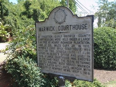 Warwick Courthouse Marker image. Click for full size.