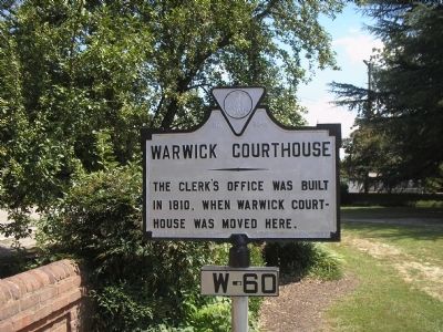 Warwick Courthouse Marker image. Click for full size.