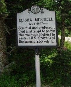 Elisha Mitchell Marker. Click for full size. Elisha Mitchell Marker image. Click for full size.