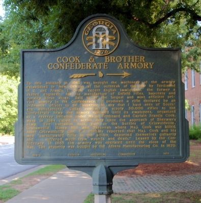 Cook & Brother Confederate Armory Marker image. Click for full size.