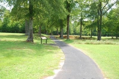 Walking Path Leading to The Town of Ninety Six Marker. Click for full size. Walking Path Leading to The Town of Ninety Six Marker image. Click for full size.