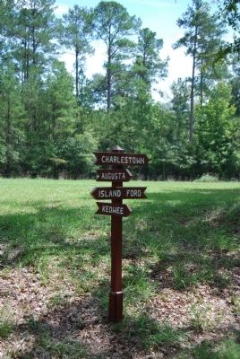 Post Sign Showing Direction to Towns Accessible from Ninety Six. Click for full size. Post Sign Showing Direction to Towns Accessible from Ninety Six image. Click for full size.