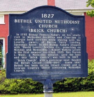 1827 Bethel United Methodist Church Marker image. Click for full size.