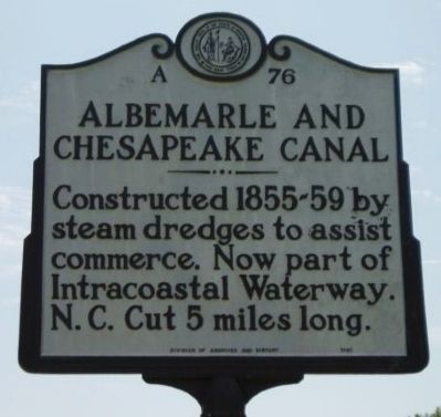 Albemarle and Chesapeake Canal Marker image. Click for full size.